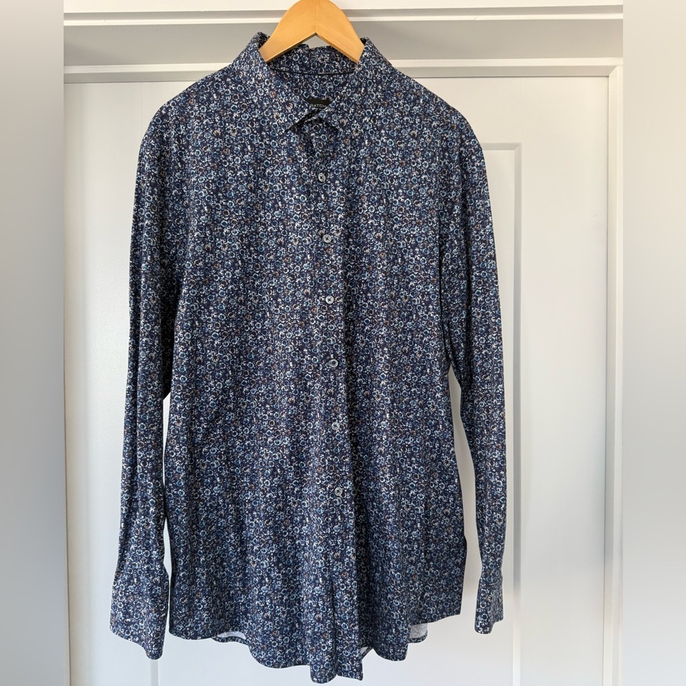 Bugatchi 8 way stretch floral print dress shirt